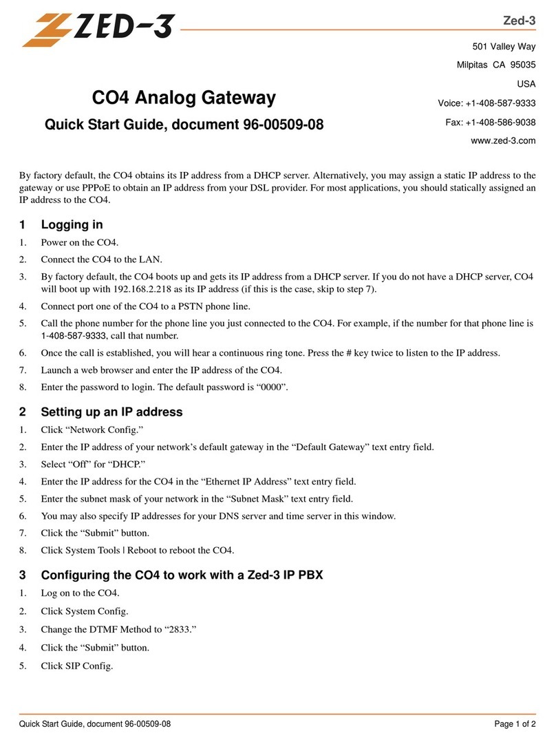 Zed-3 CO4 User manual