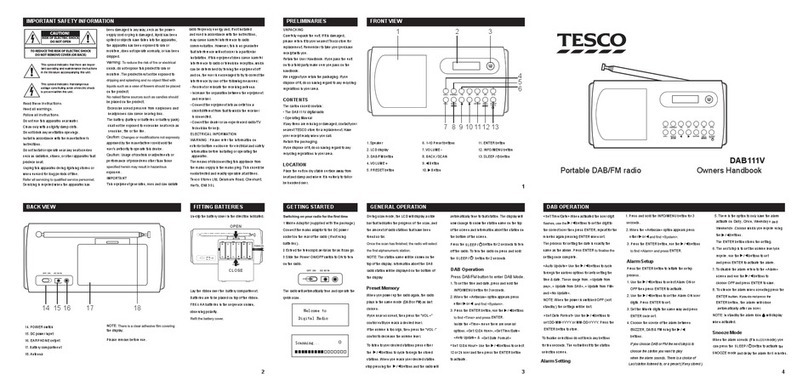 Tesco DAB111V User manual