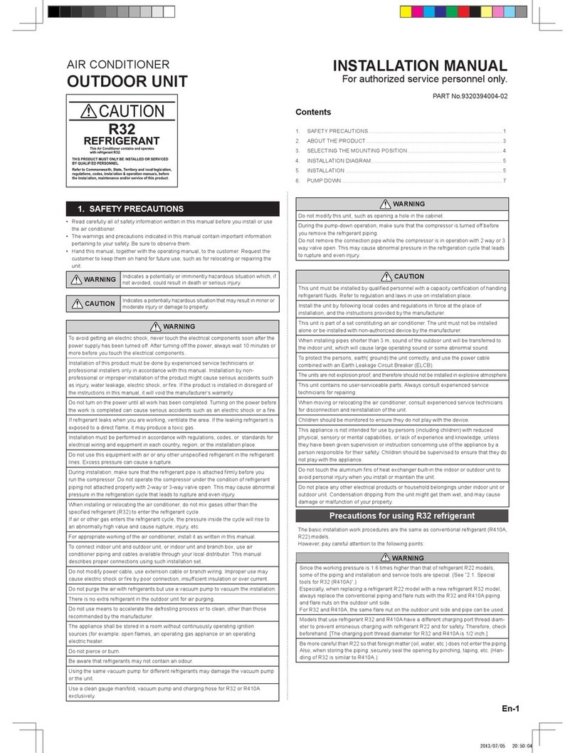 Fujitsu AIR CONDITIONER User manual