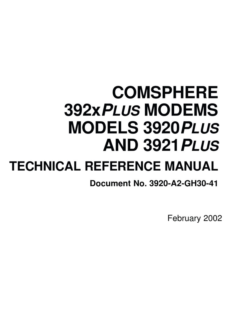 Paradyne COMSPHERE 3920PLUS Series Product manual Paradyne COMSPHERE 3920PLUS Series Product manual