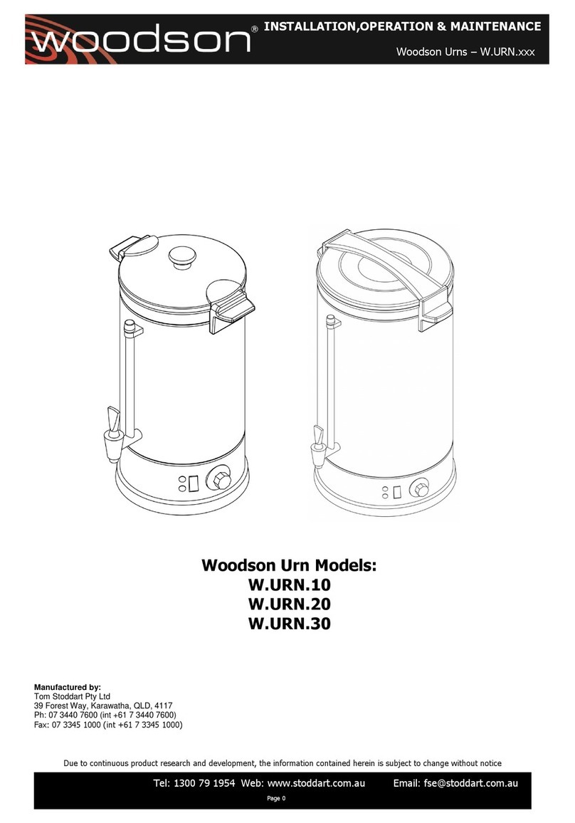 Woodson W.URN.10 Installation, operation & maintenance documentation
