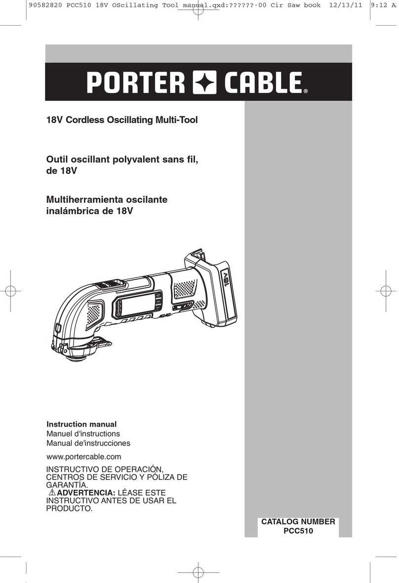 Porter-Cable PCC510 instruction manual