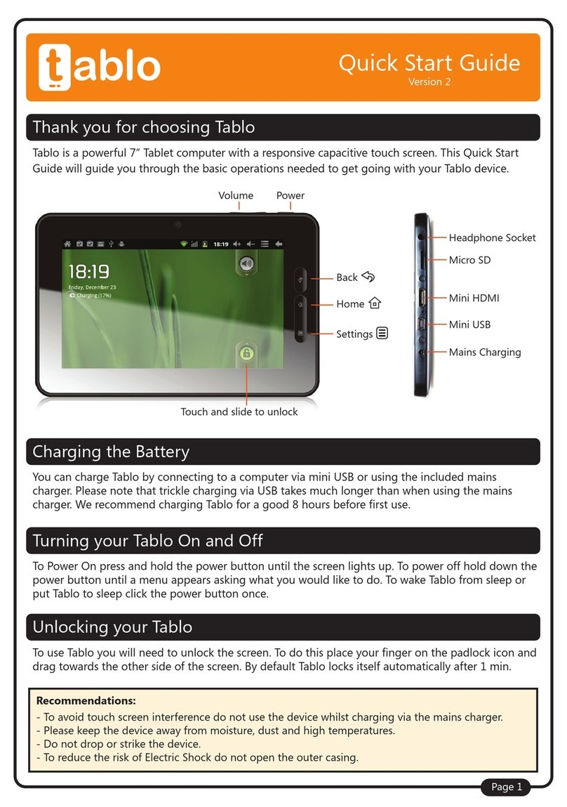 Tablo 7” Tablet computer quick start guide