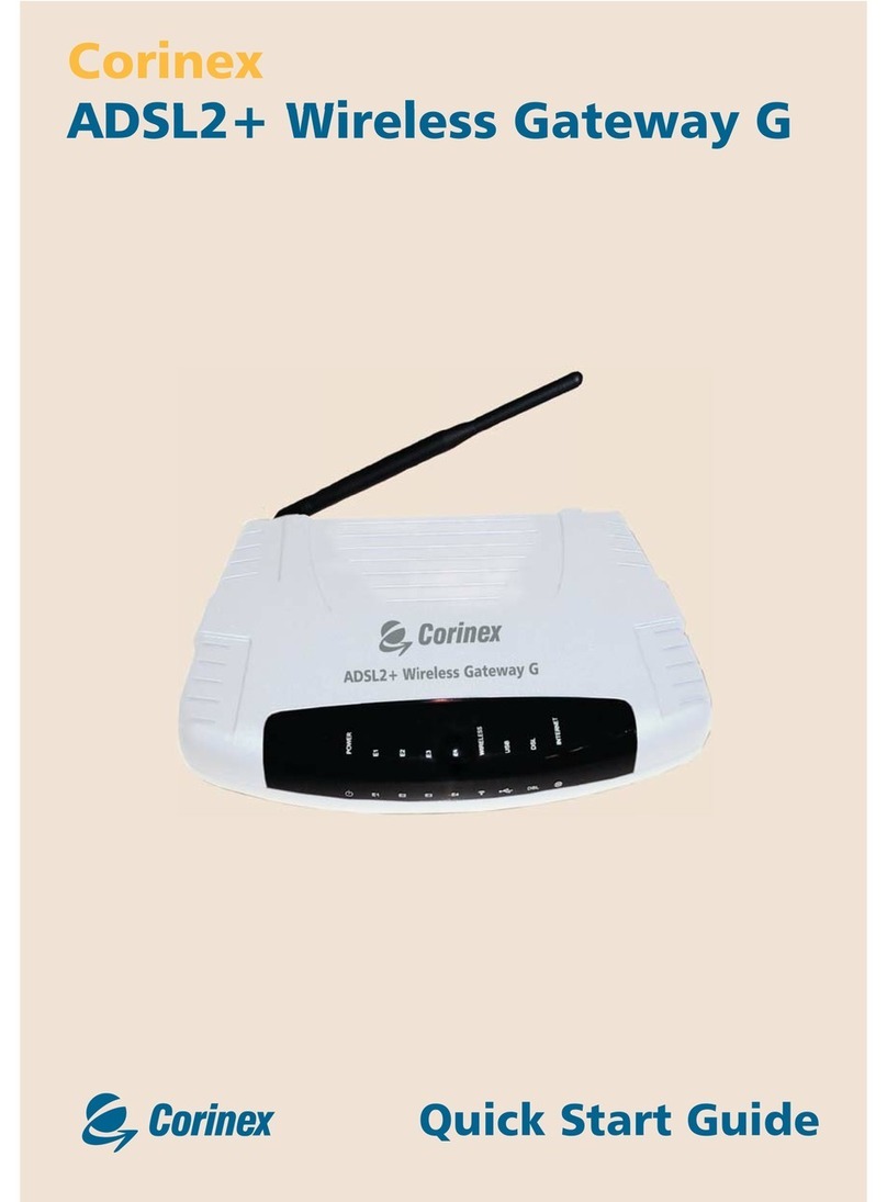 Corinex ADSL2+ Wireless Gateway G quick start guide