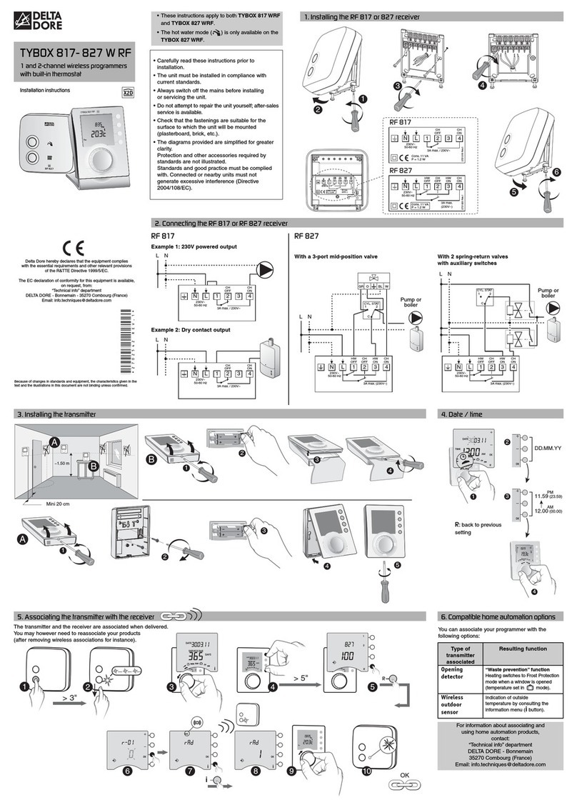 DELTA DORE TYBOX 817 W RF installation instructions
