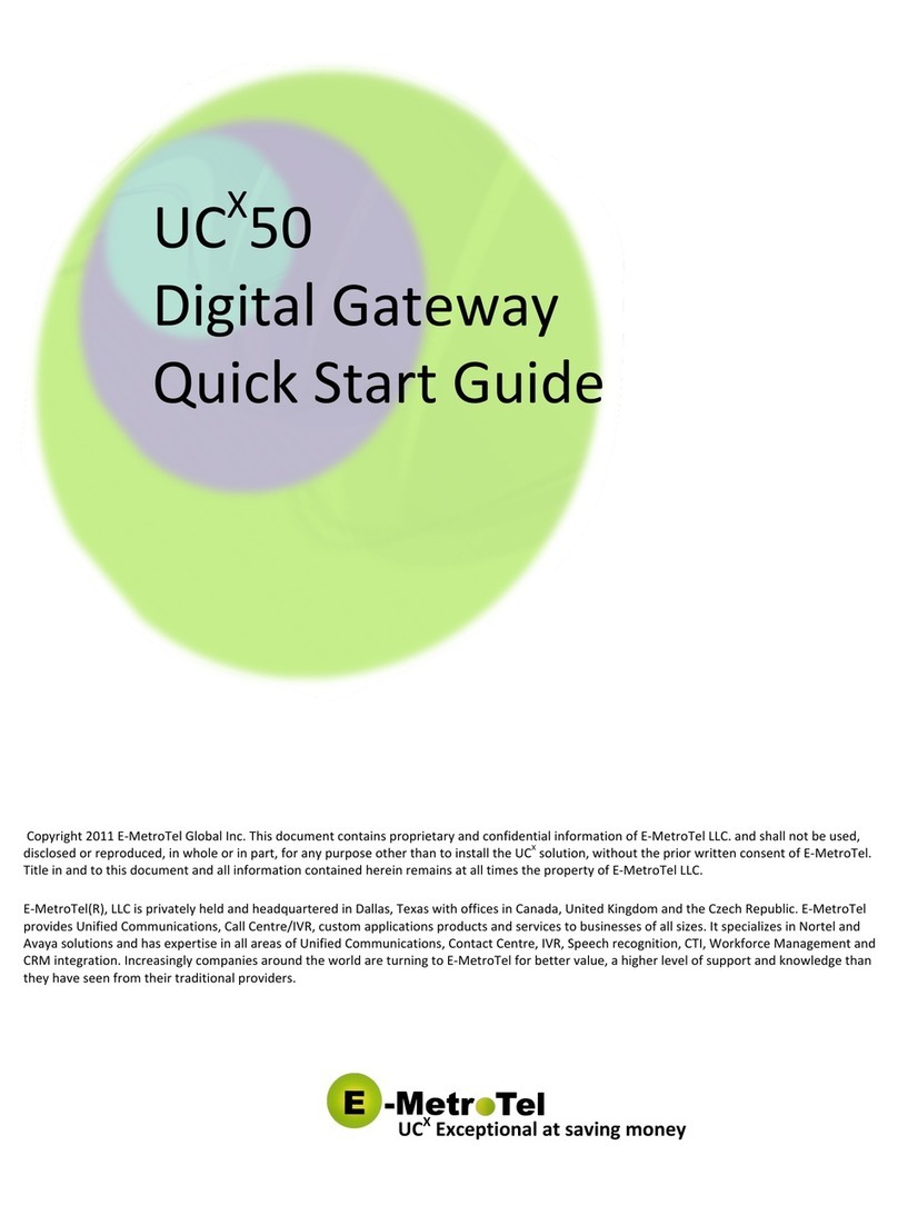 E-MetroTel UCX50 User manual