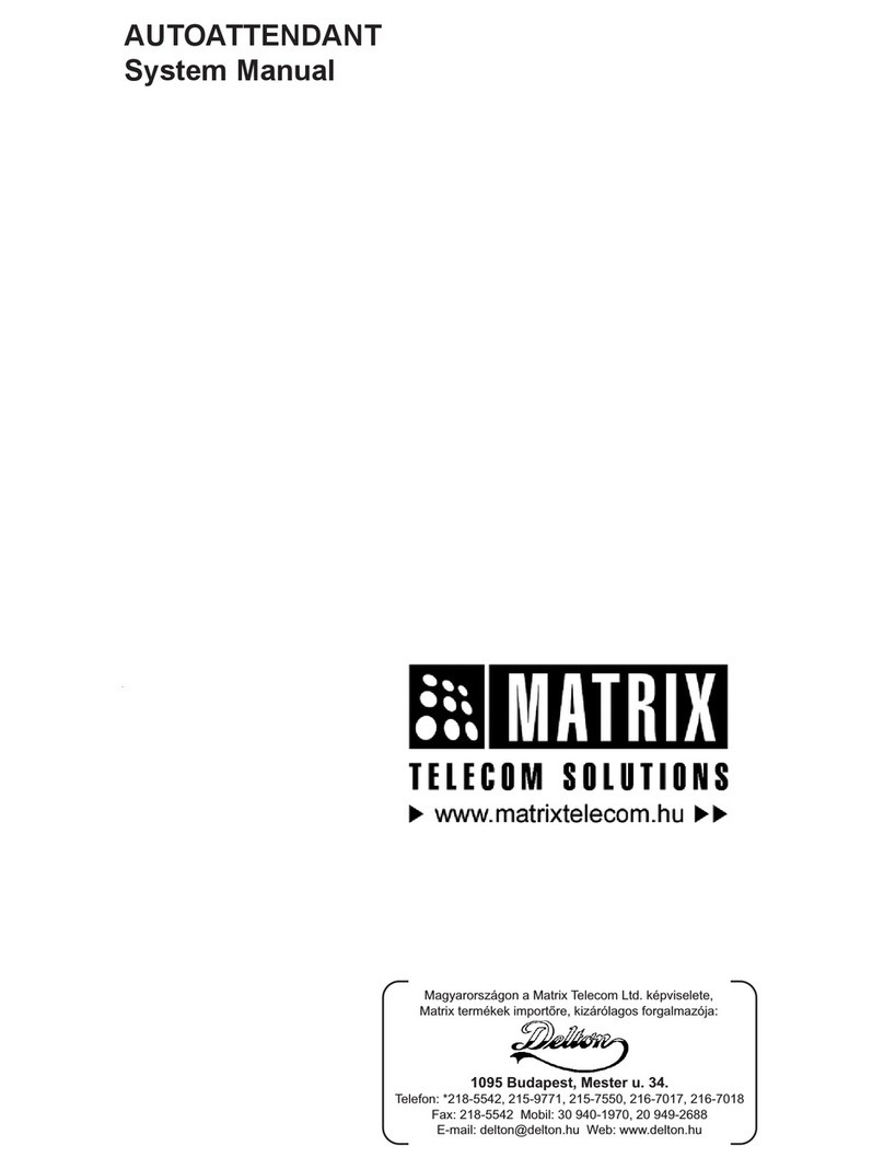 Matrix AutoAttendant System manual