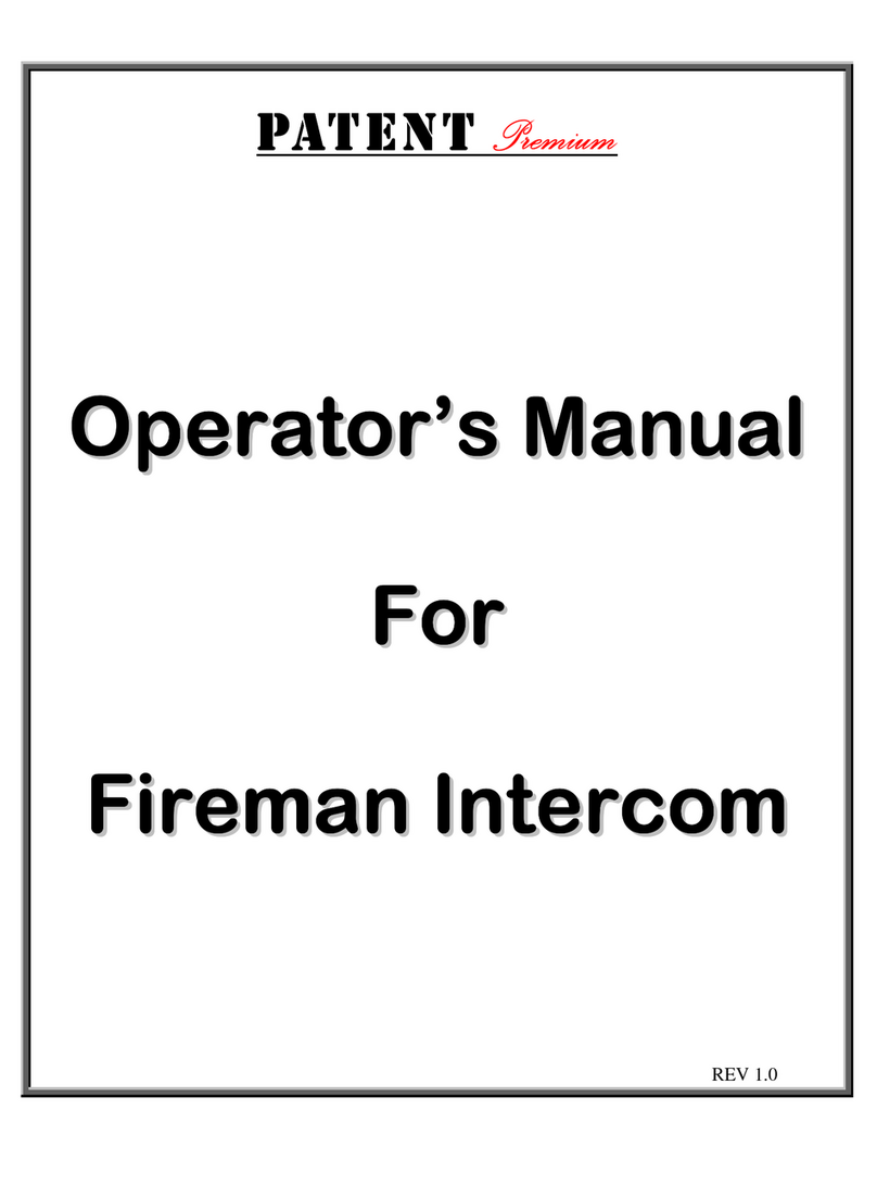 PATENT Premium Fireman Intercom Operator's manual
