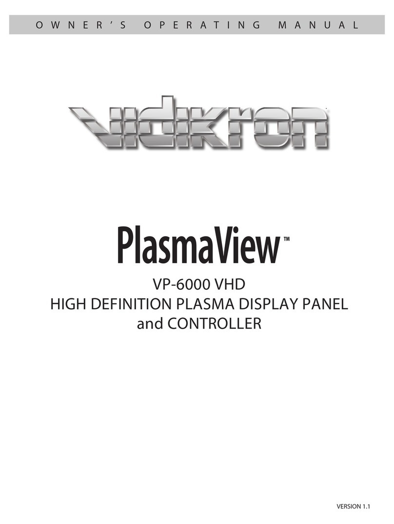 Vidikron PlasmaView VP-6000 VHD Owner's operating manual