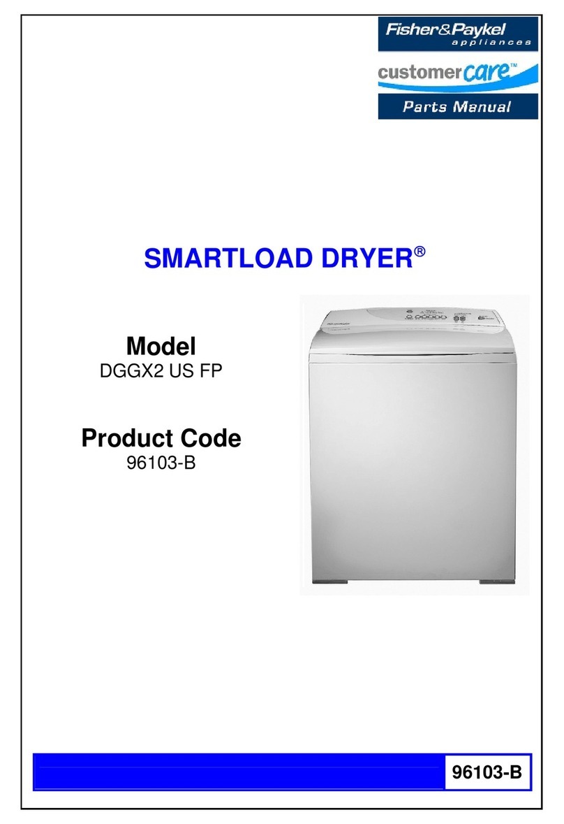 Fisher & Paykel SMARTLOAD DRYER DGGX2 US FP user manual