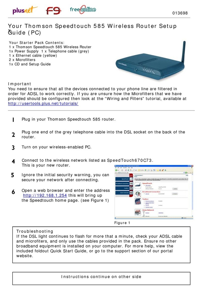 THOMSON SpeedTouch 585 Setup guide