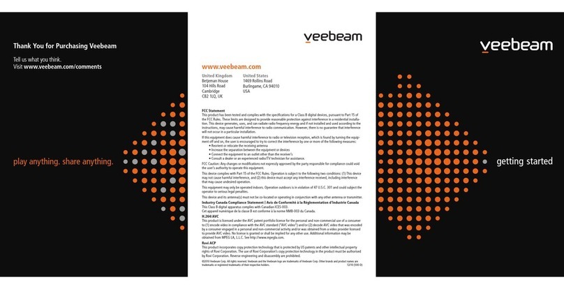 Veebeam laptop-to-TV content streamer Getting started guide