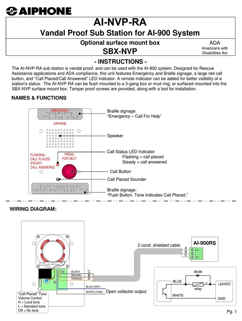 Aiphone AI-NVP-RA Instructions for use  and fitting