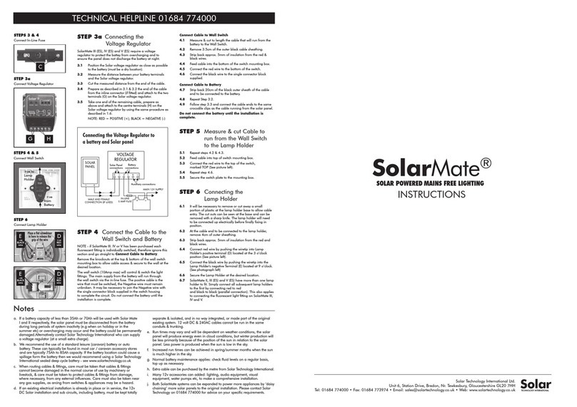 SolarMate SOLAR POWERED MAINS FREE LIGHTING Instructions for use