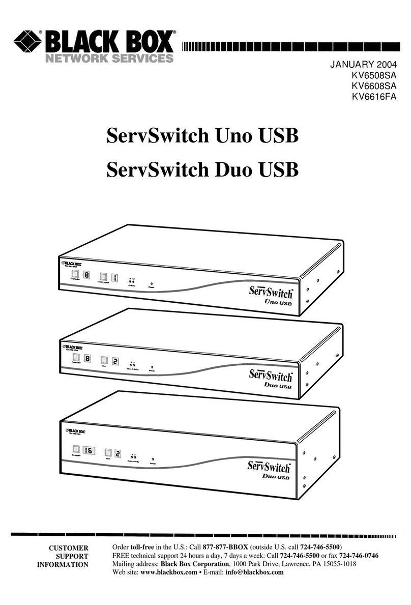 Black Box ServSwitch Uno USB Quick start guide