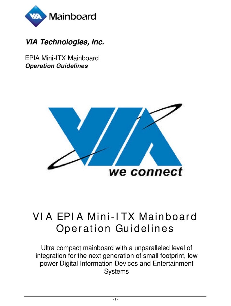 VIA Mainboard EPIA Mini-ITX Instruction Manual VIA Mainboard EPIA Mini-ITX Instruction Manual