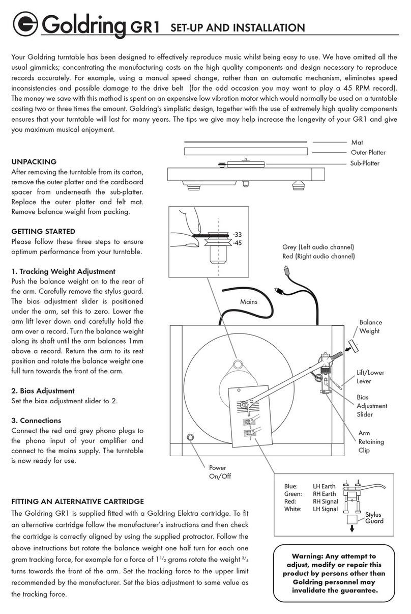 Goldring GR1 Setup and installation