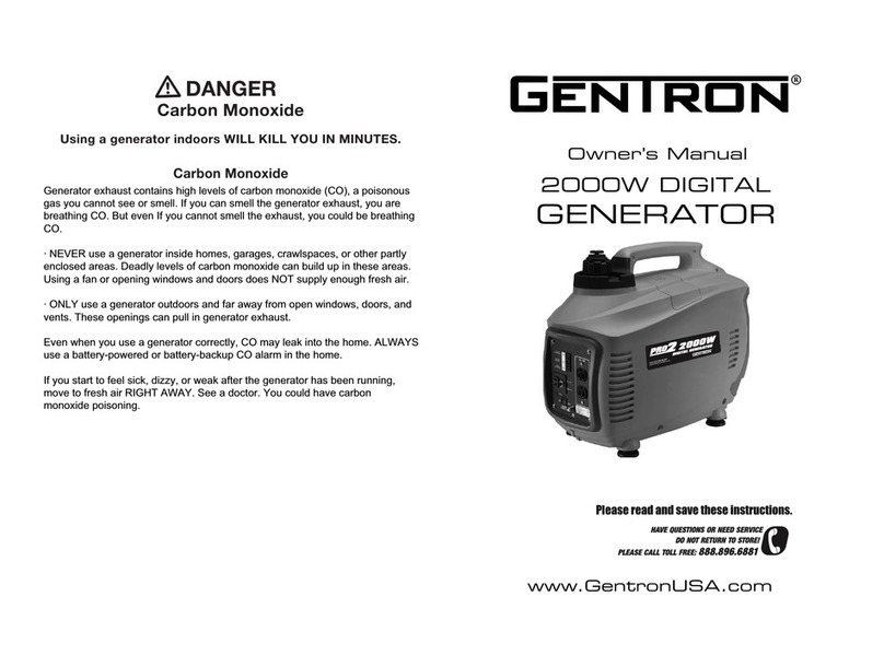GENTRON 2000W Digital Generator owner's manual