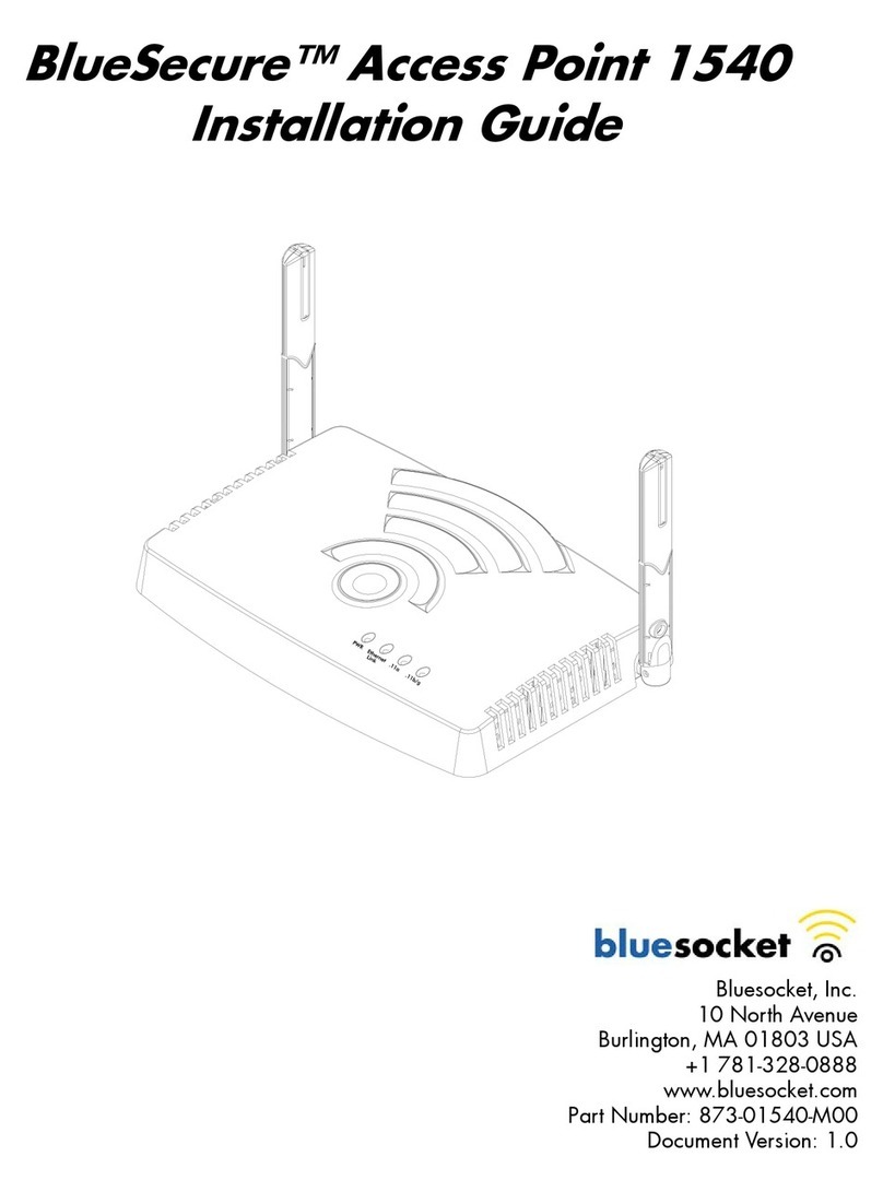 Bluesocket BlueSecure Access Point 1540 installation guide Bluesocket BlueSecure Access Point 1540 installation guide