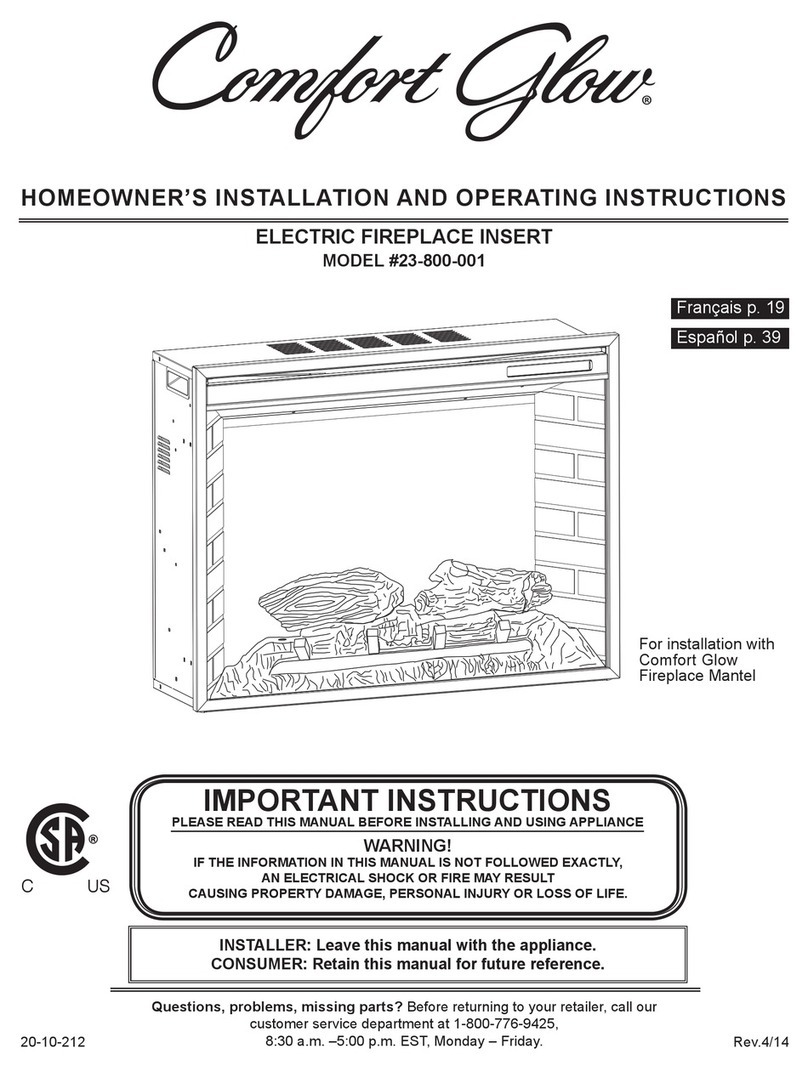 Comfort Glow 23-800-001 Quick start guide