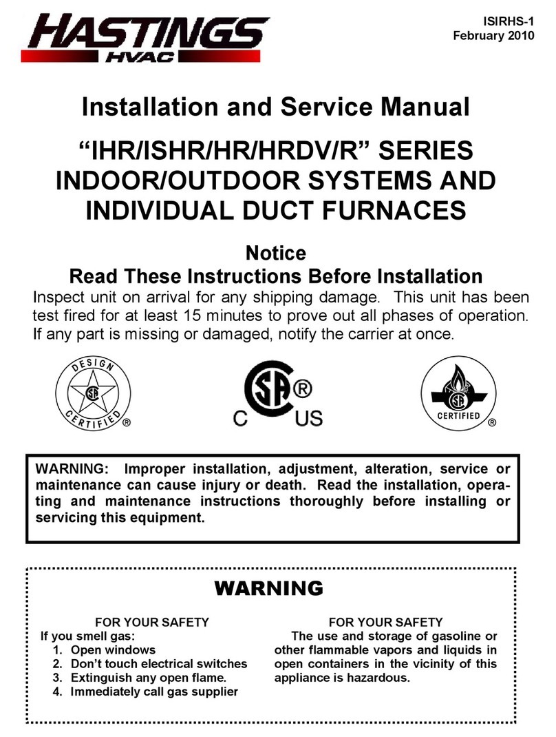 Hastings IHR SERIES Installation and service manual