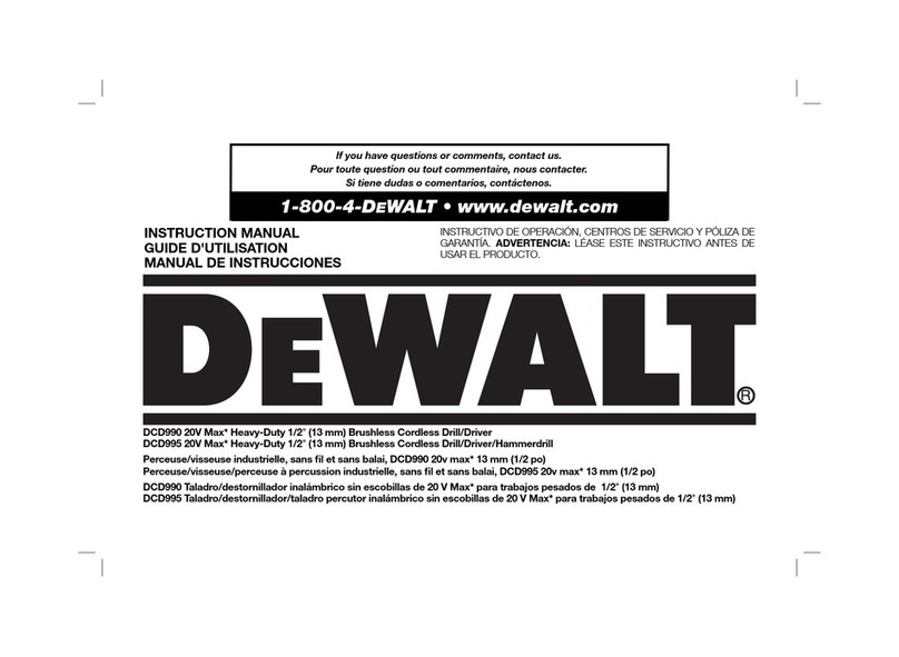 DeWalt XR Li-ION DCD990 User manual