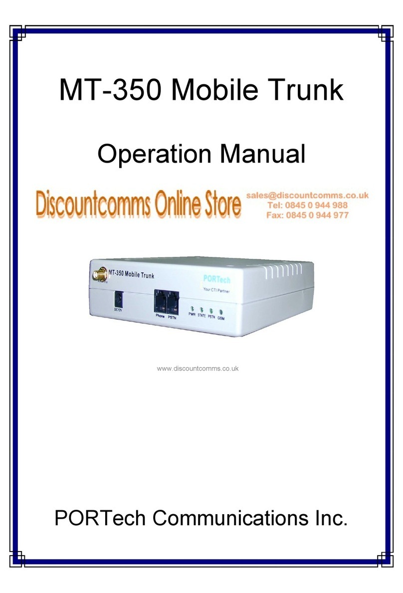 Portech MT-350 Mobile Trunk Operation manual