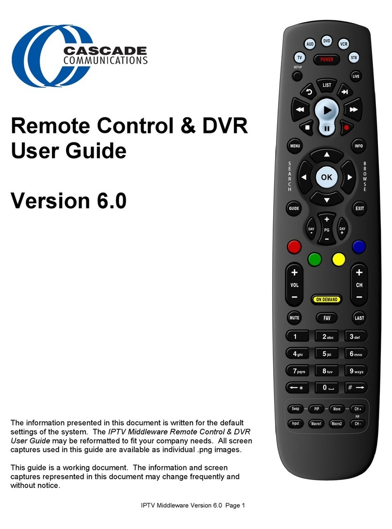 Cascade Remote Control & DVR user guide