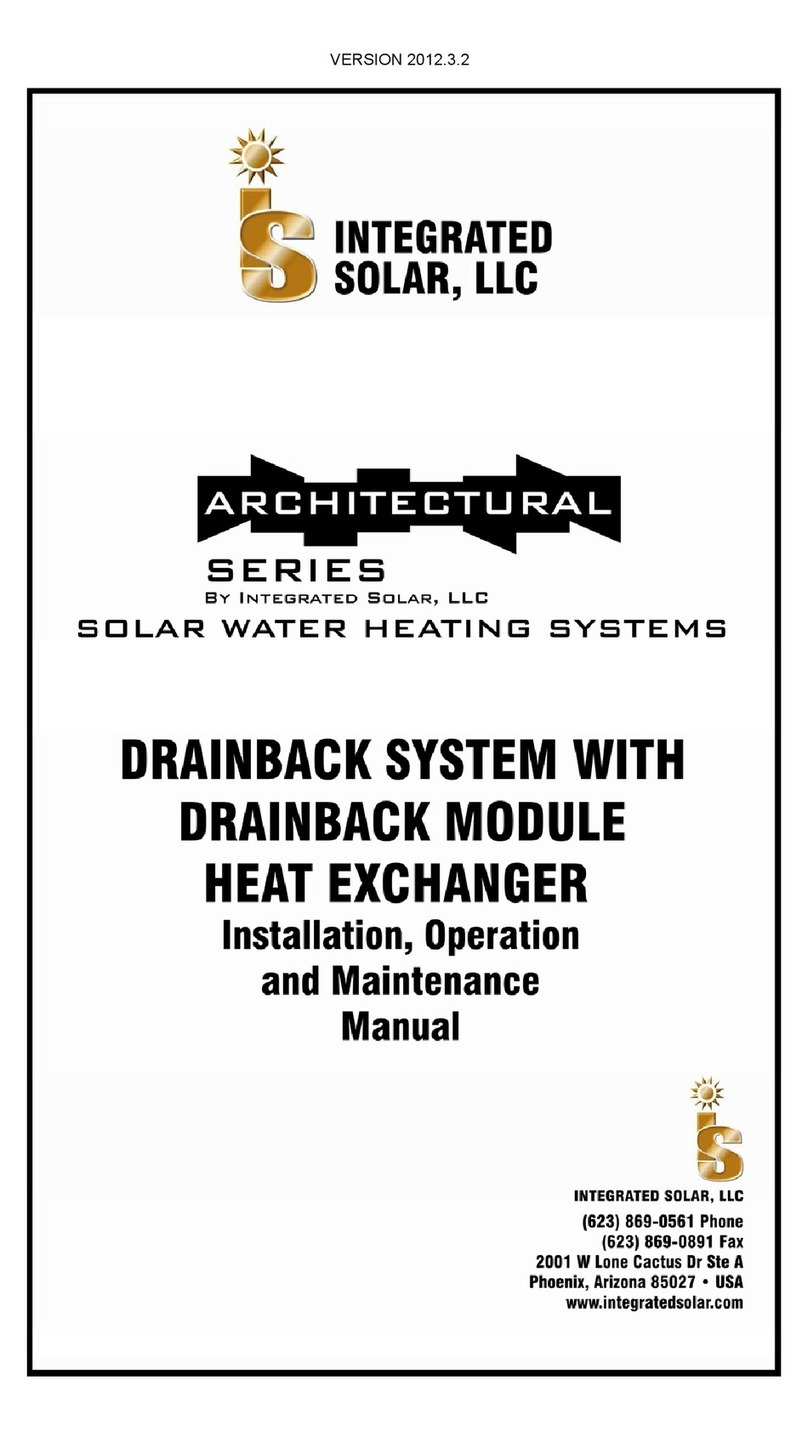 INTEGRATED SOLAR Architectural Series Installation, operation and maintenance manual INTEGRATED SOLAR Architectural Series Installation, operation and maintenance manual