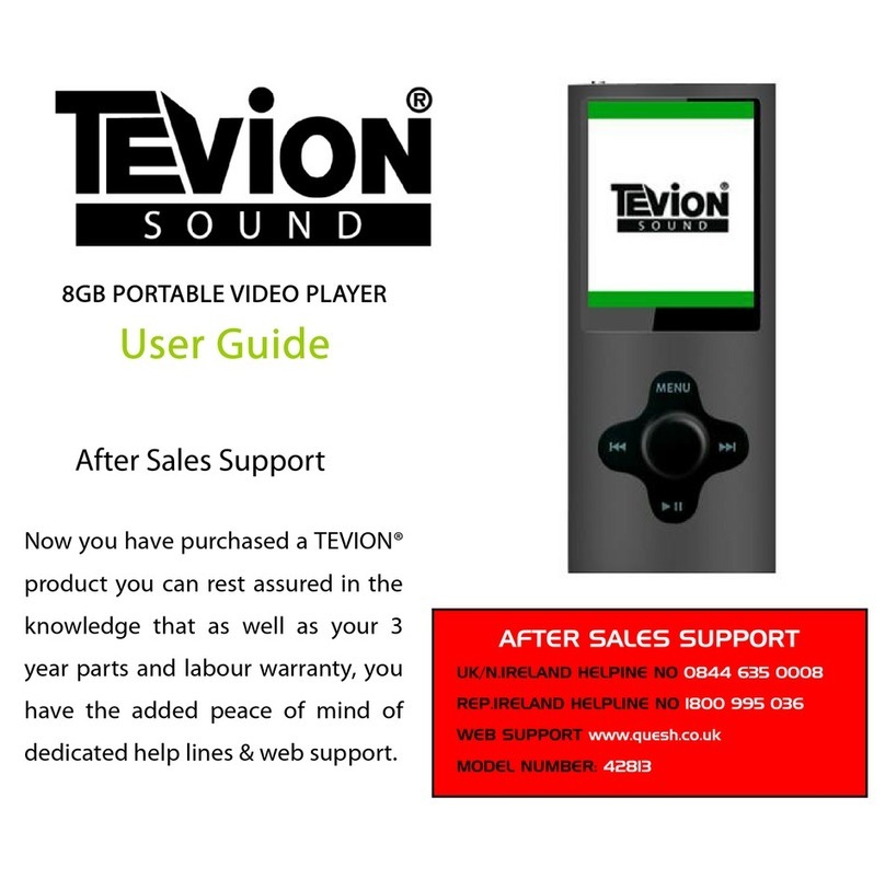 Tevion 8GB PORTABLE VIDEO PLAYER user guide