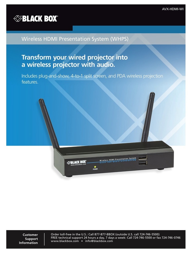 Black Box Wireless HDMI Presentation System (WHPS) User manual