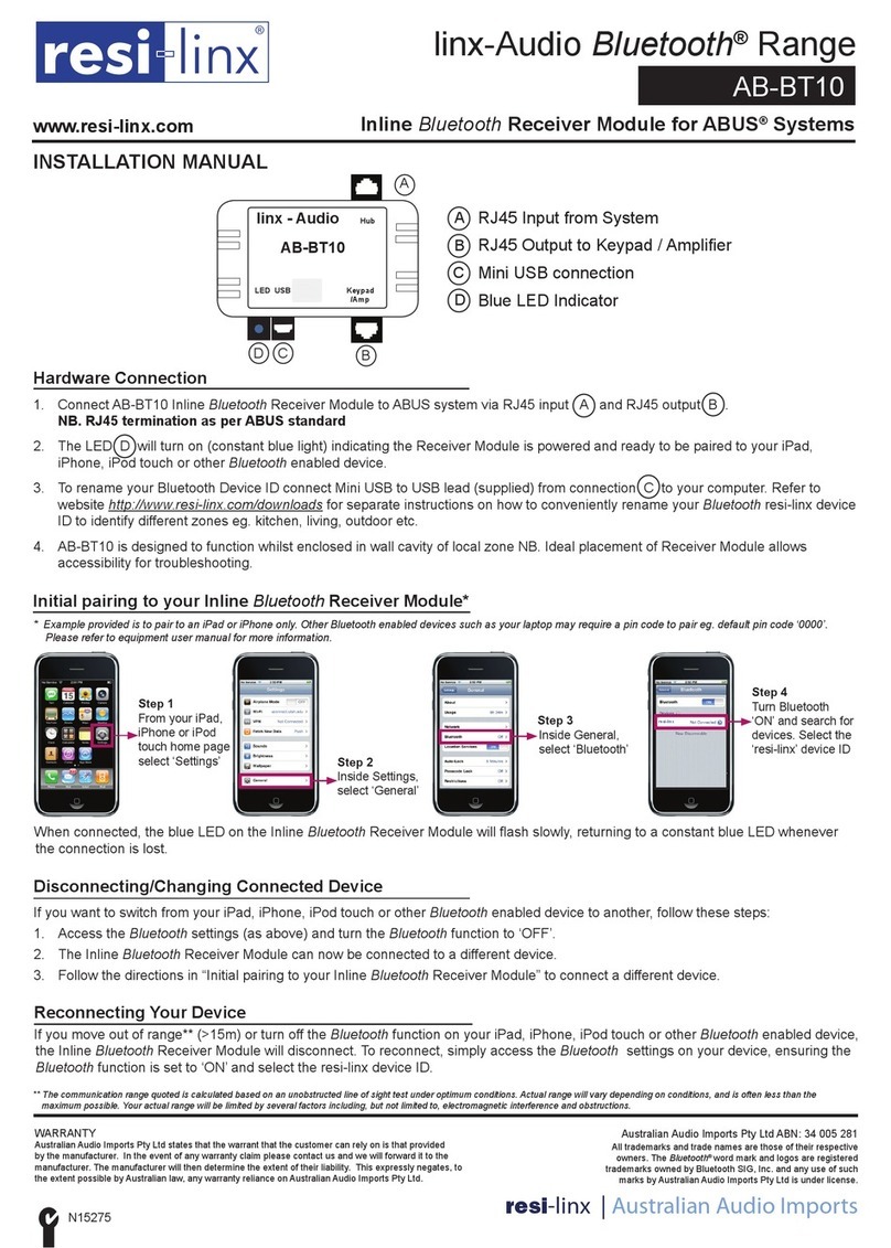 resi-linx AB-BT10 User manual