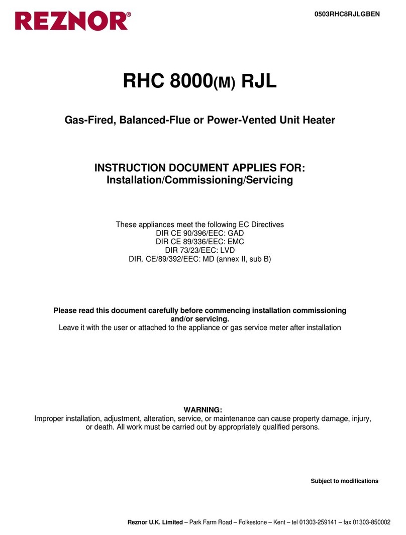Reznor RHC 8000(m) RJL Instruction Manual