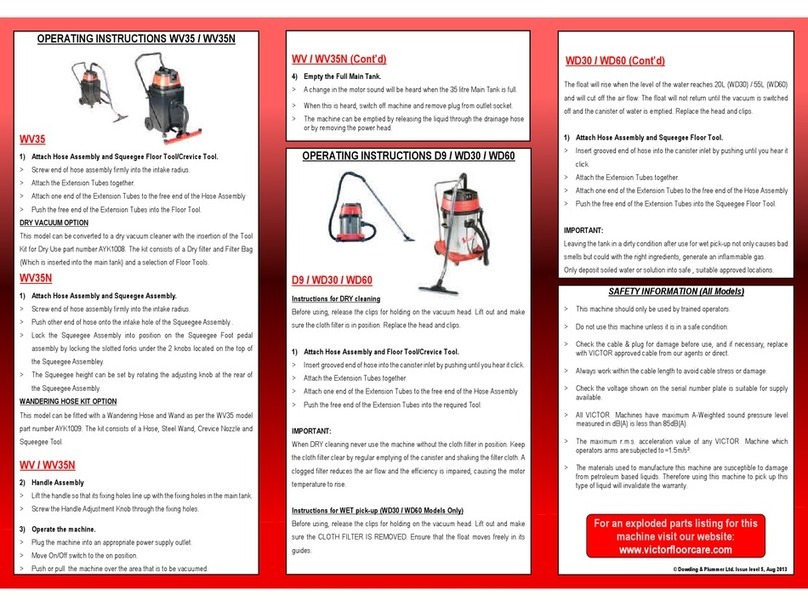Victor WV35 Operating instructions manual