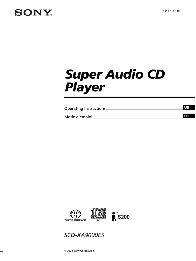 Sony SCD-XA9000ES - Es Super Audio Cd Player operating instructions