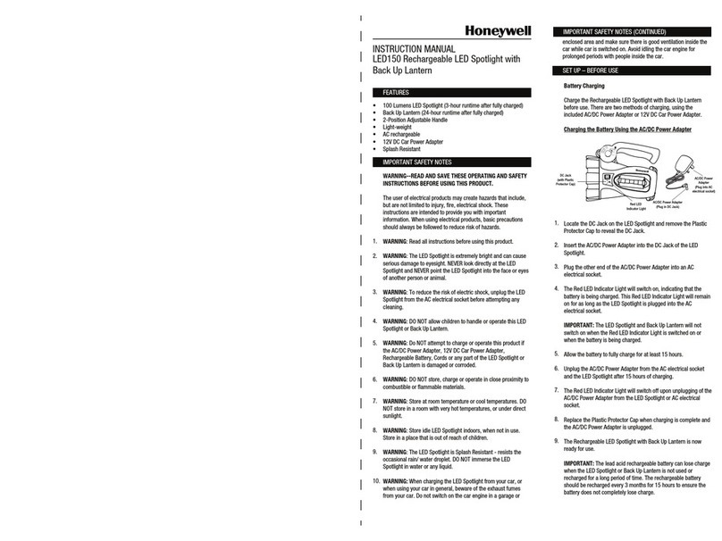 Honeywell LED150 User manual Honeywell LED150 User manual