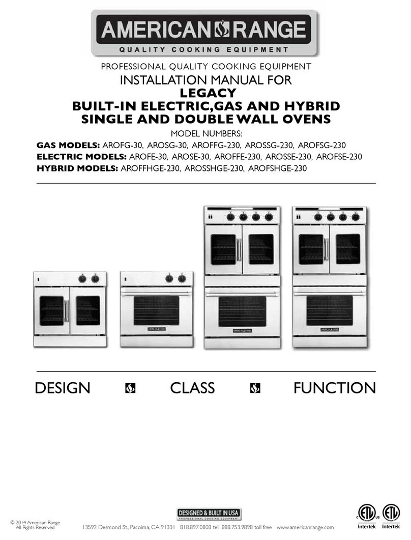American Range AROFG-30 installation manual