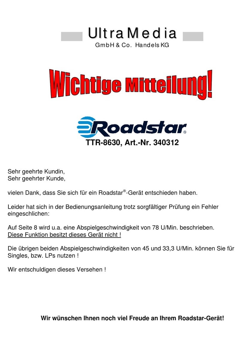 Roadstar TTR-8630 User manual