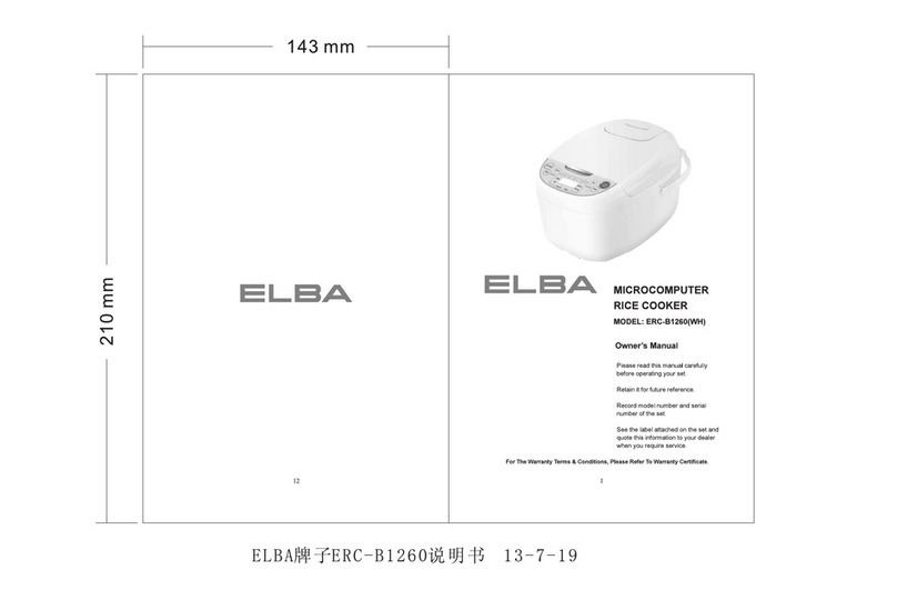 Elba ERC-B1260(WH) owner's manual