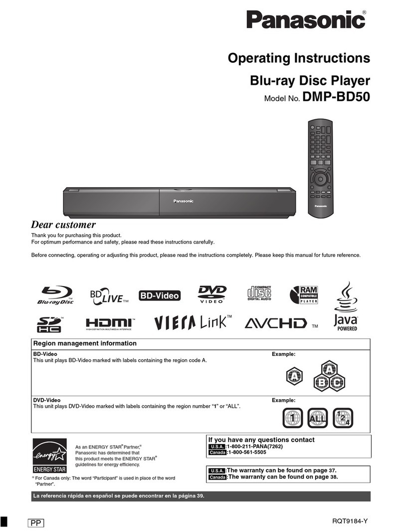 Panasonic DMP-BD50 User manual