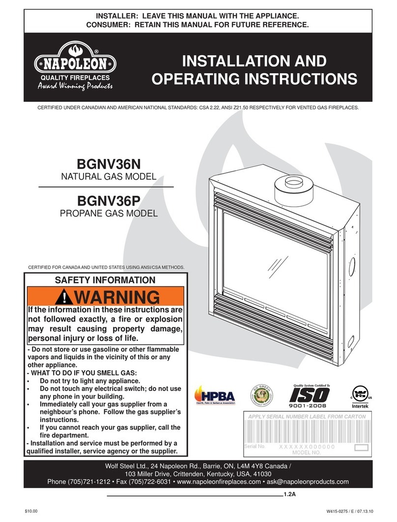 Napoleon BGNV36N User manual