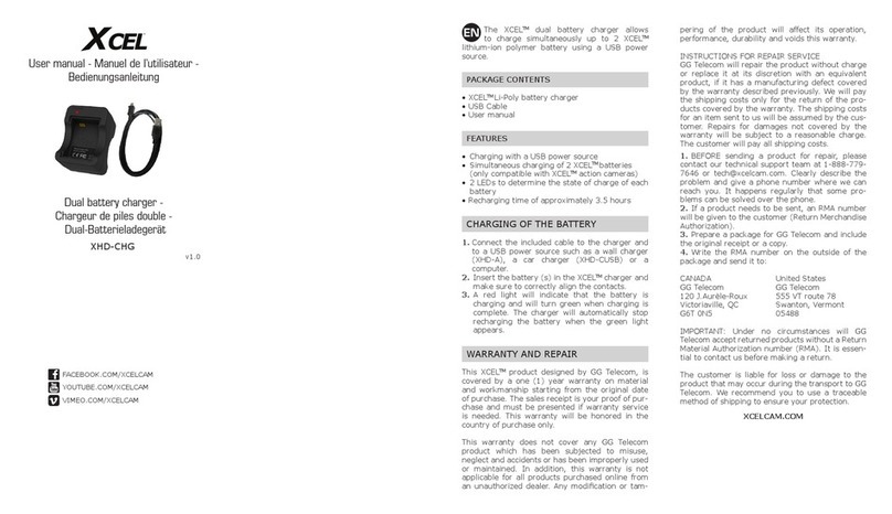 XCEL XHD-CHG user manual