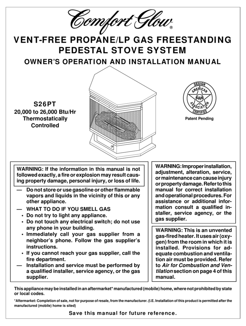 Comfort Glow S26PT OWNER'S OPERATION AND INSTALLATION MANUAL