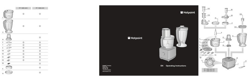 Hotpoint Food Processor operating instructions