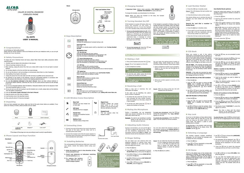 ALcom CL-3375 user manual