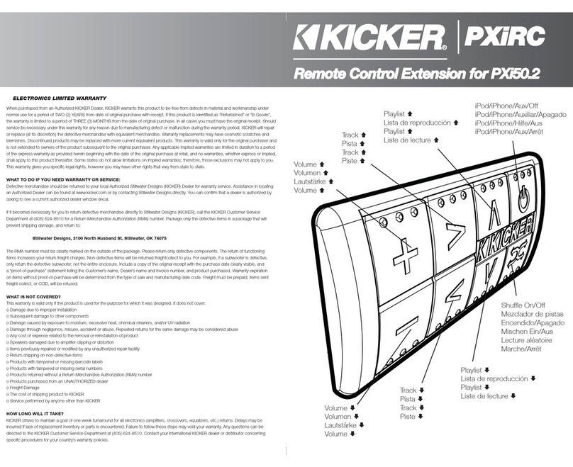 Kicker PXiRC quick start guide