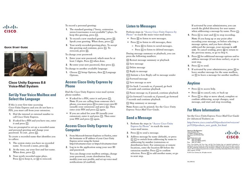 Cisco Unity Express 8.6 User manual