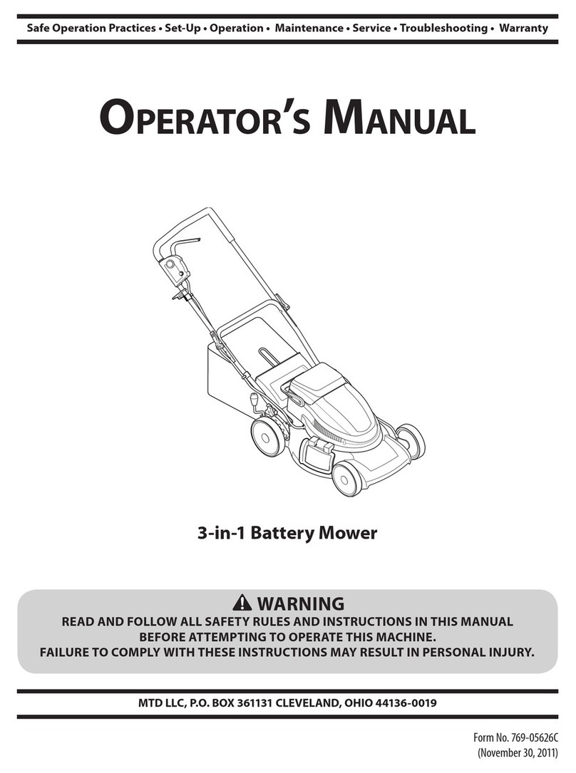 MTD 3-in-1 Battery Mower Operator's manual