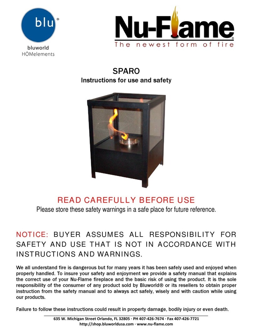 Nu-Flame Sparo Instructions for use and safety