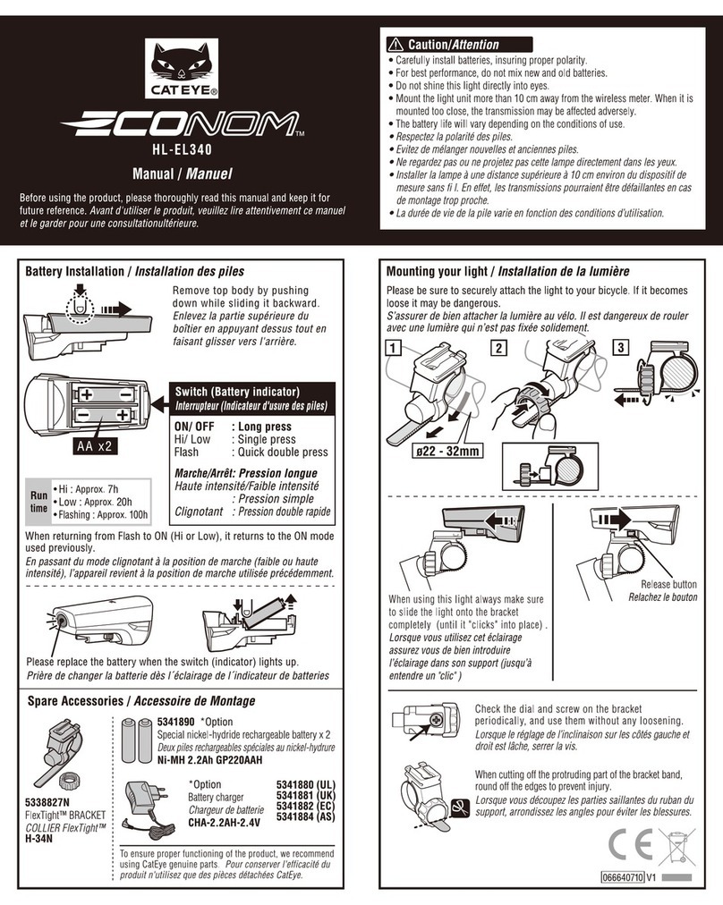 Cateye Econom HL-EL340 User manual Cateye Econom HL-EL340 User manual